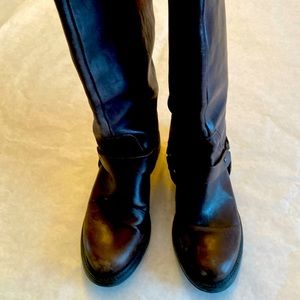 Italian brown leather rider style boots size 40